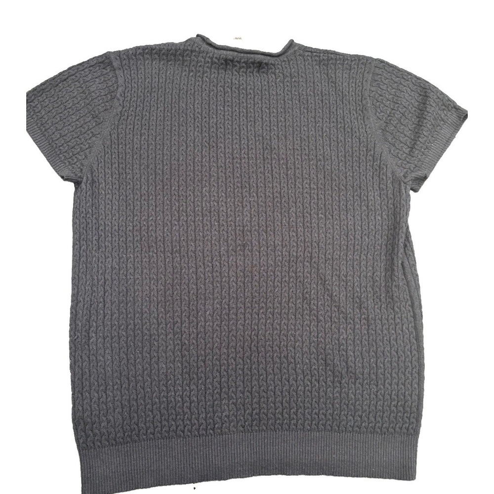 Vintage Evan Picone Sweater Womens Black Sz XL Short Sleeve Knit Ramie Angora - Picture 3 of 3